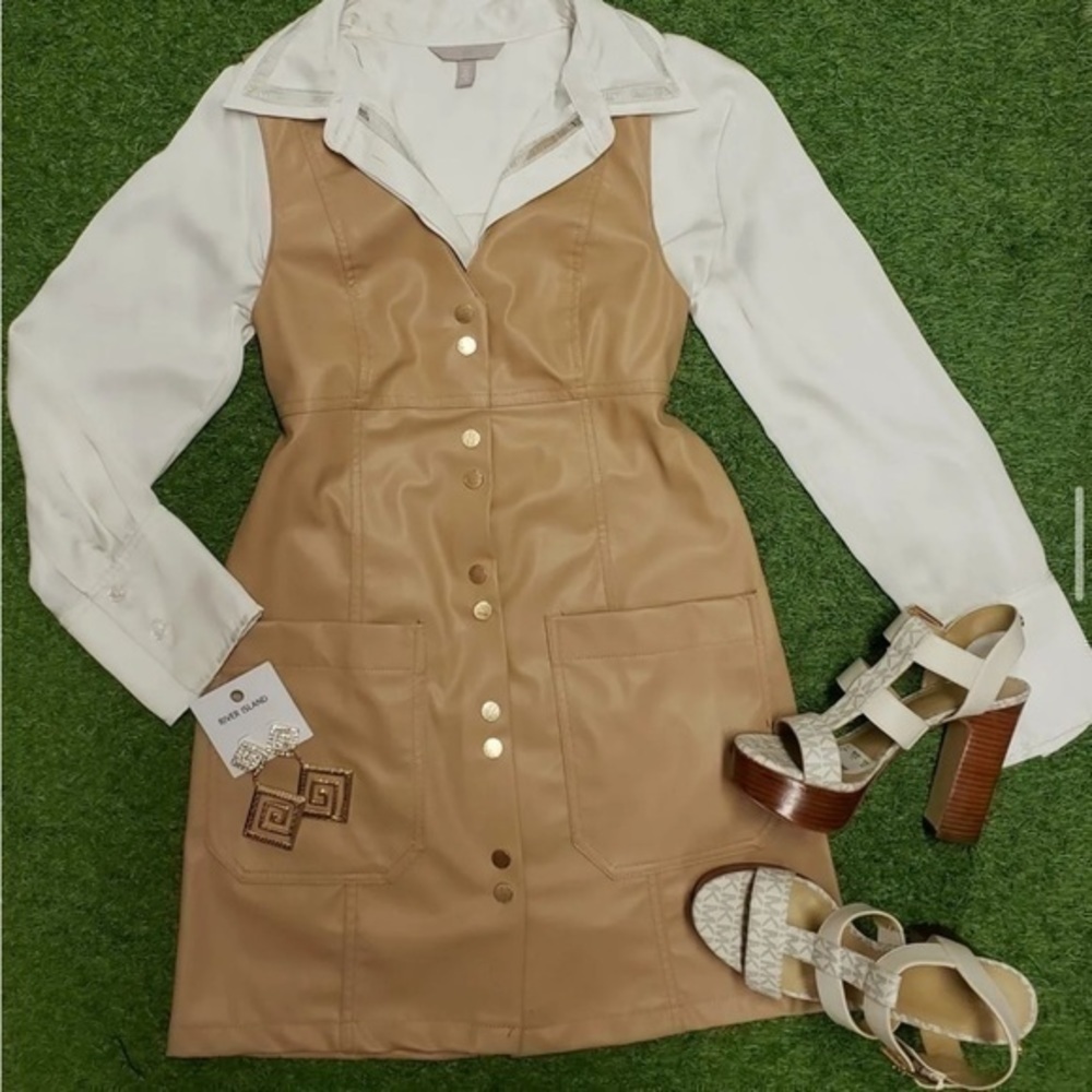 ZARA Faux leather mini pinafore dress 2799 872